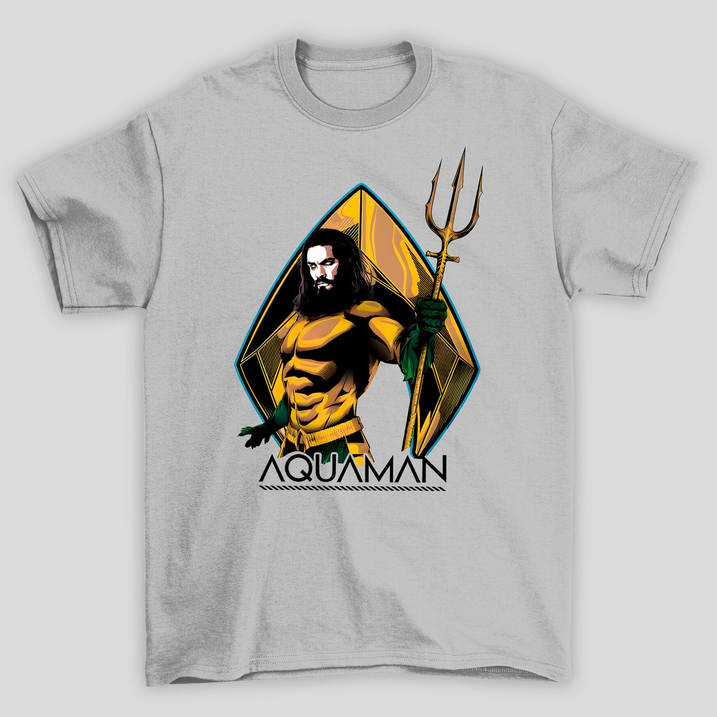 Camiseta Básica Unissex Aquaman Tridente HQ Style