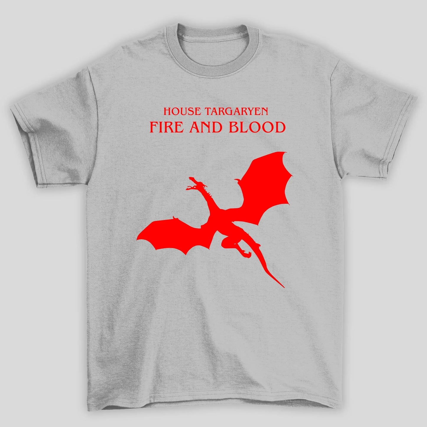Camiseta Básica Unissex Fire And Blood Dragão Game Of Thrones