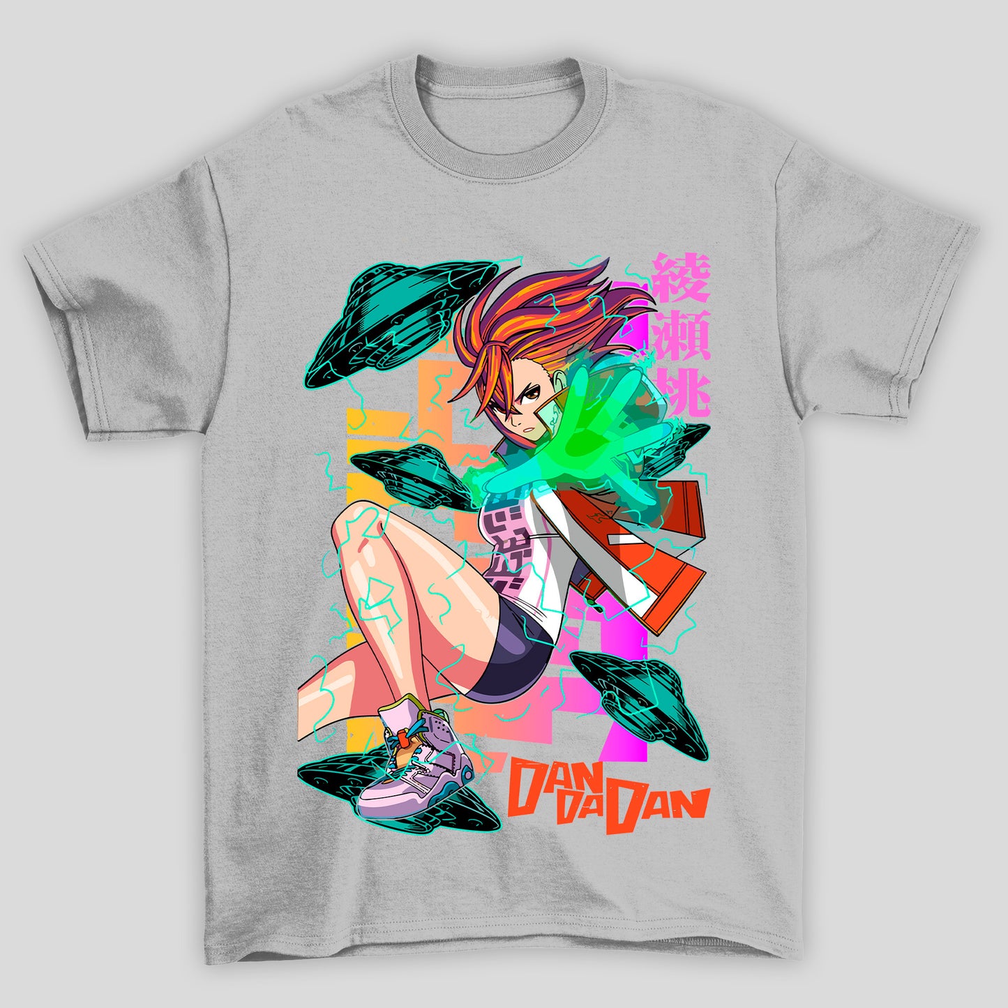 Camiseta Básica Unissex Dandadan Momo Ayase Naves