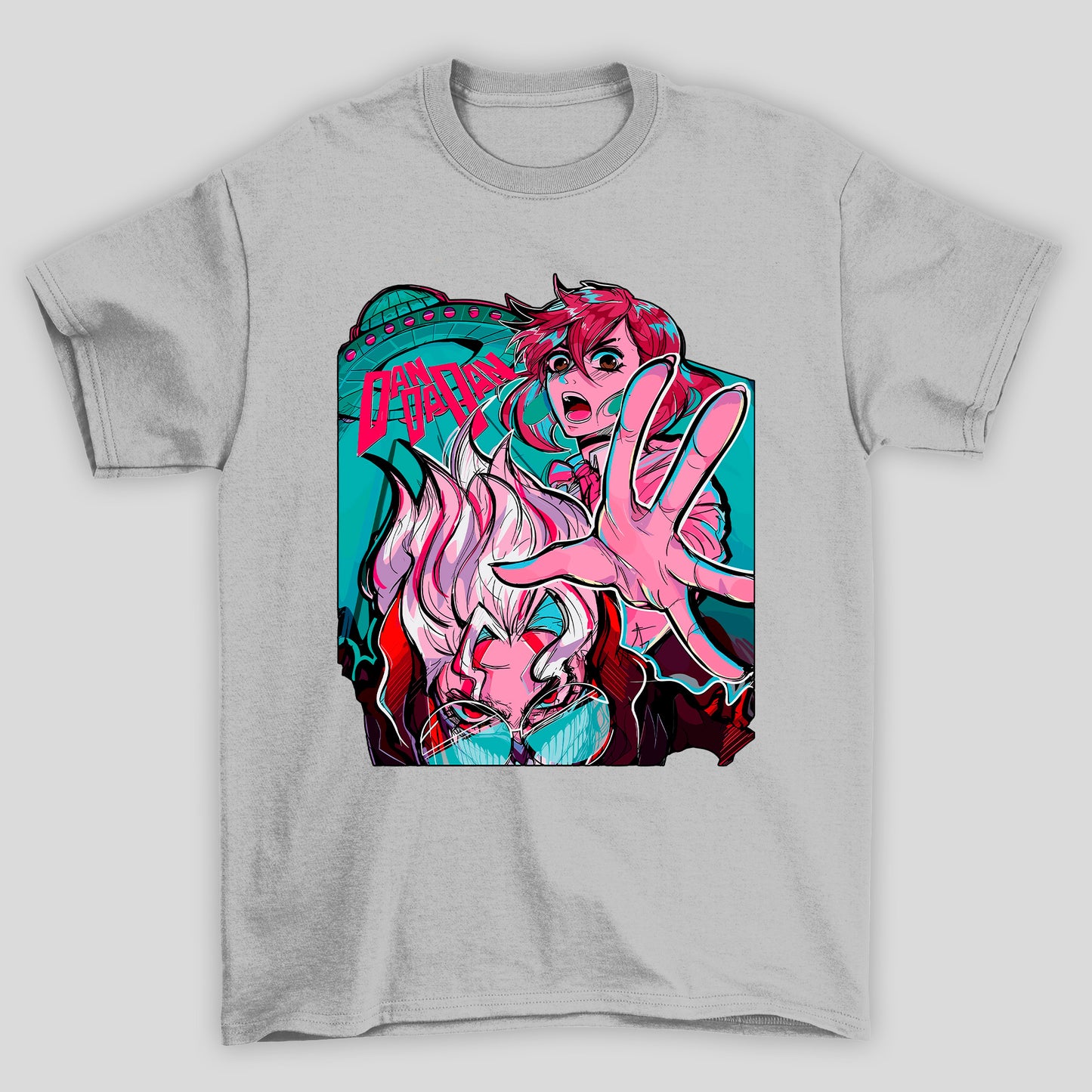 Camiseta Básica Unissex Dandadan Momo Ayase Okarun Nave
