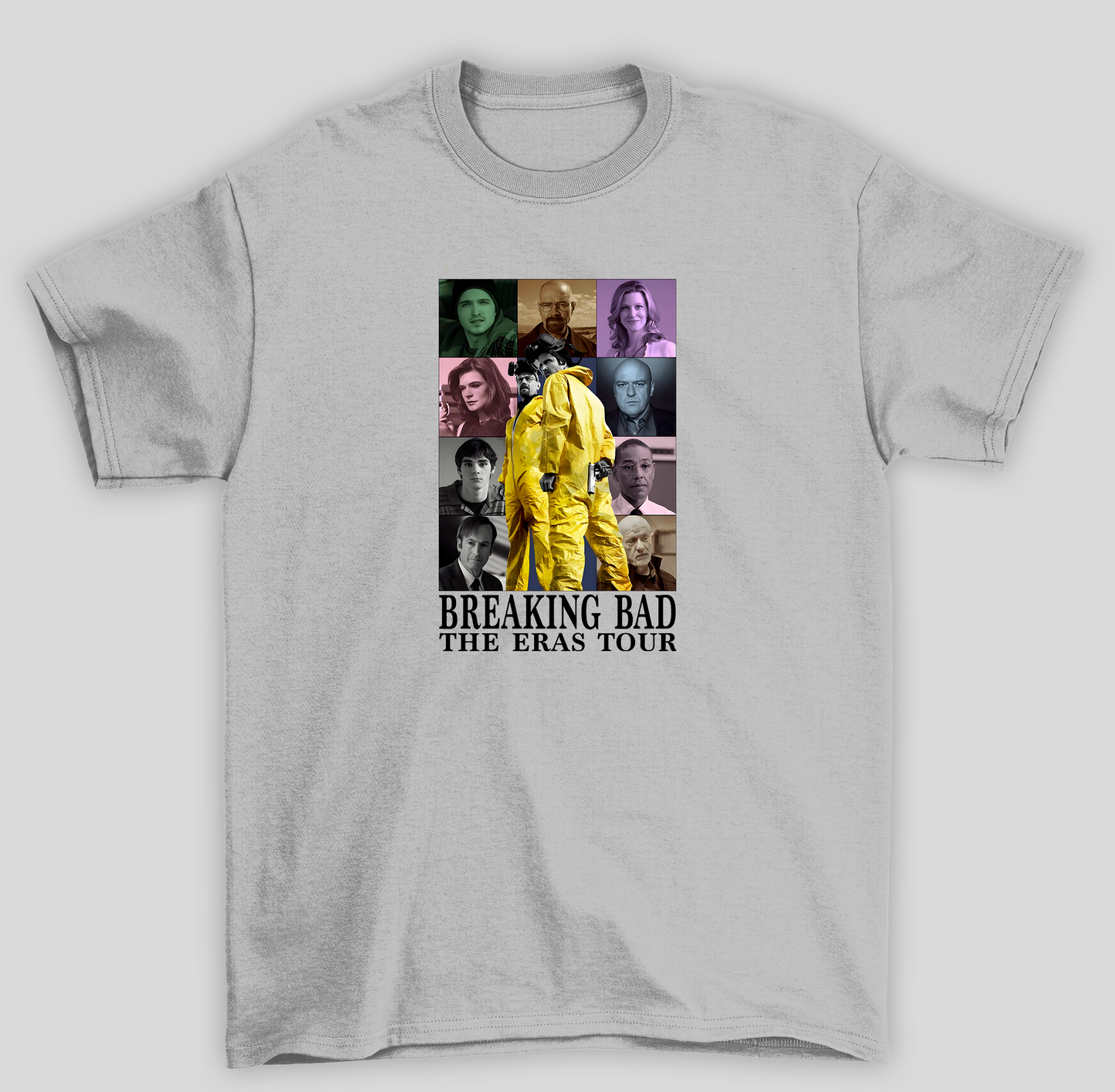 Camiseta Básica Unissex Breaking Bad The Eras Tour- cinza