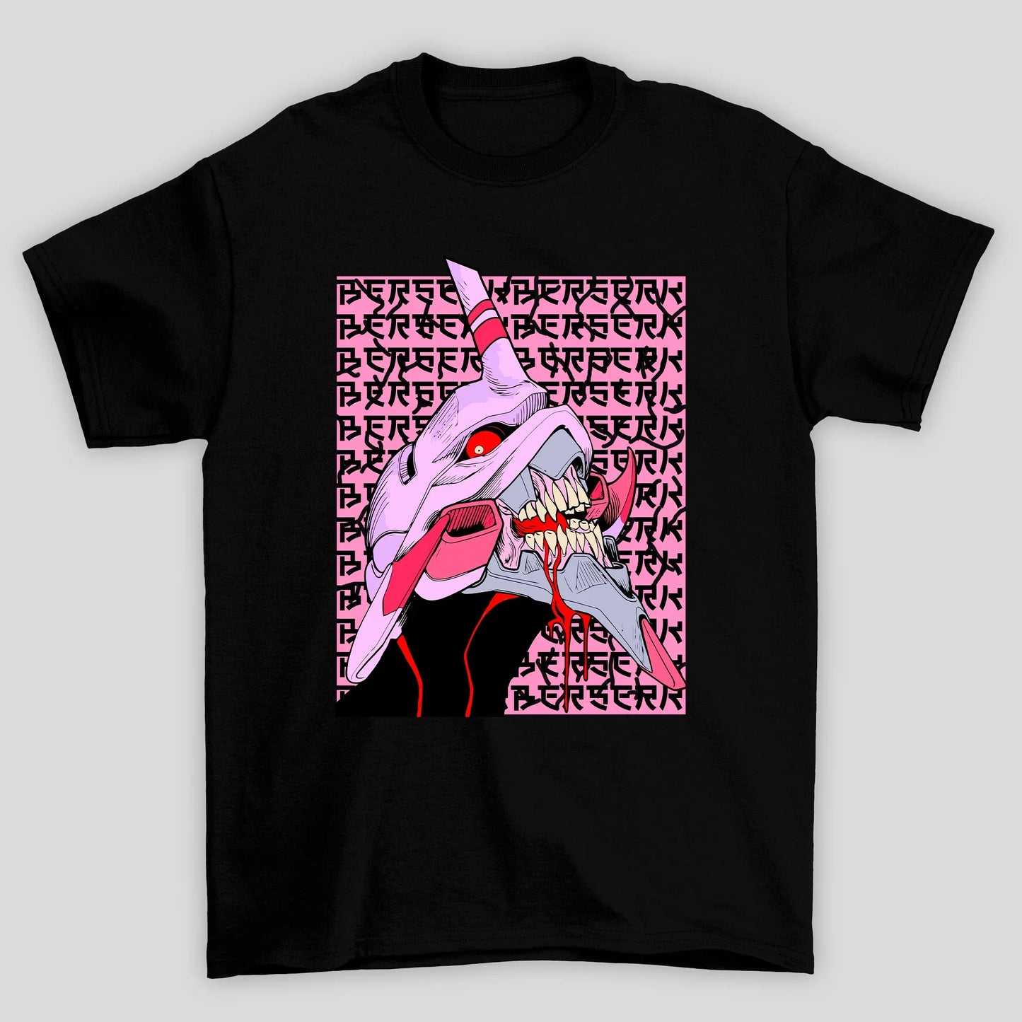 Camiseta Básica Unissex 001 Pink Evangelion