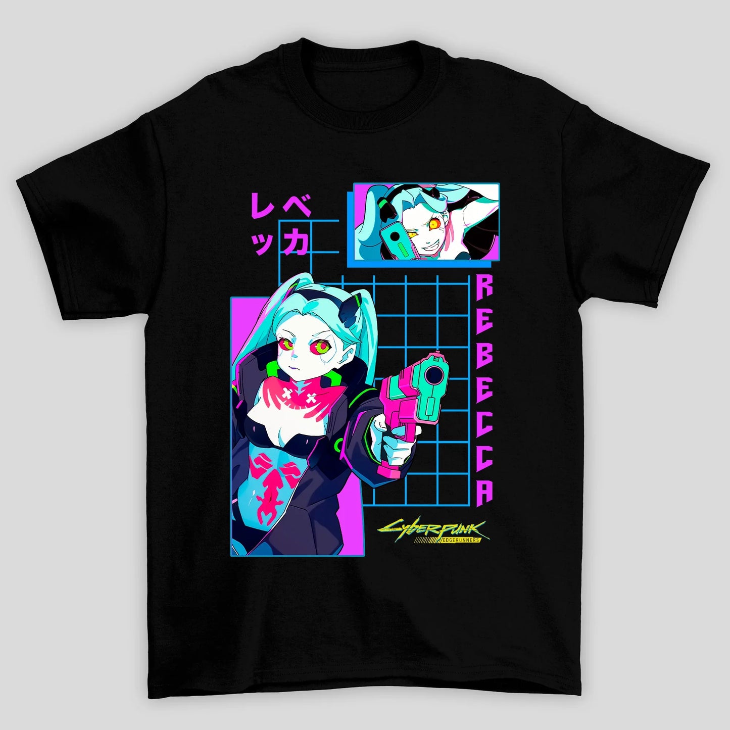 Camiseta Básica Unissex Cyberpunk Rebecca Personagem