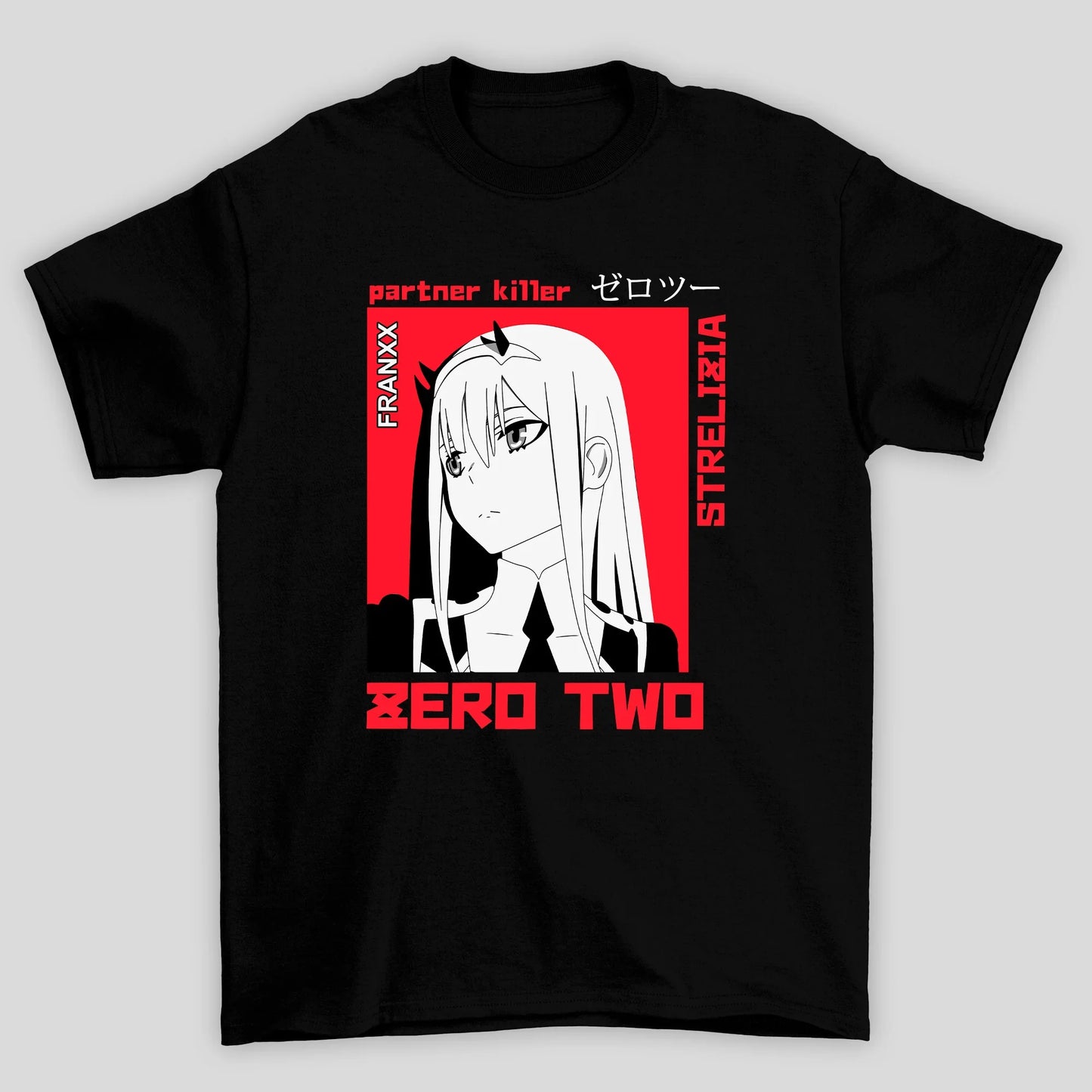 Camiseta Básica Unissex Zero Two Partner Killer Darling In The Franxx
