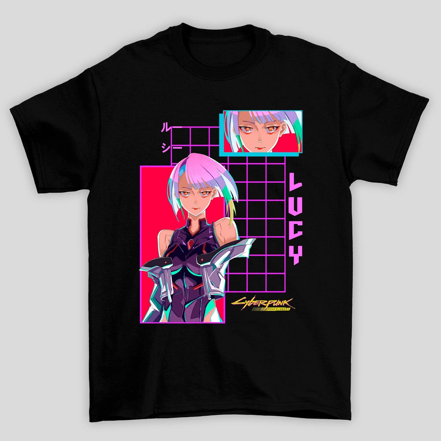 Camiseta Básica Unissex Lucy Anime Cyberpunk 2