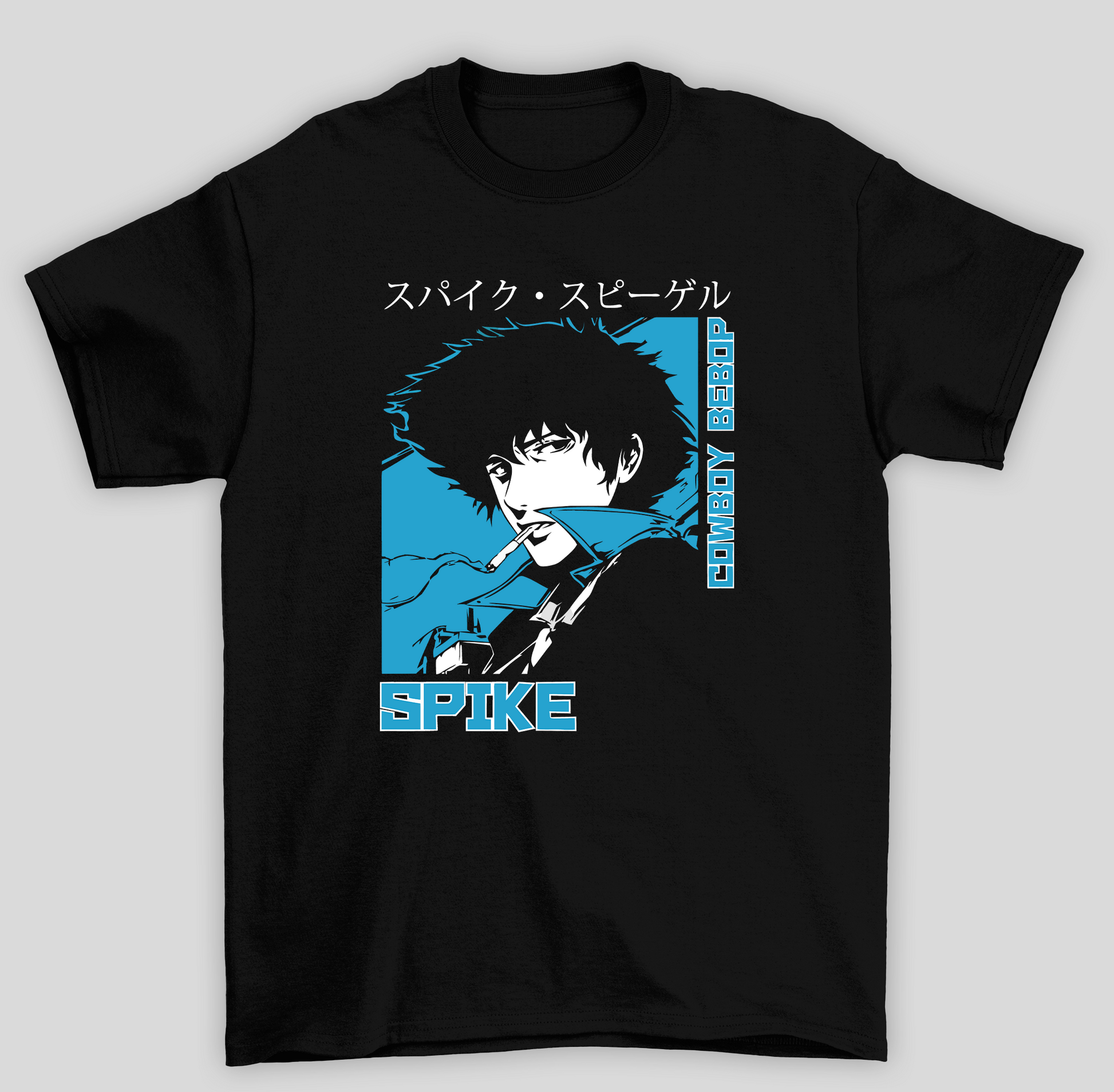Camiseta Básica Unissex Cowboy Bepop Spike- preto