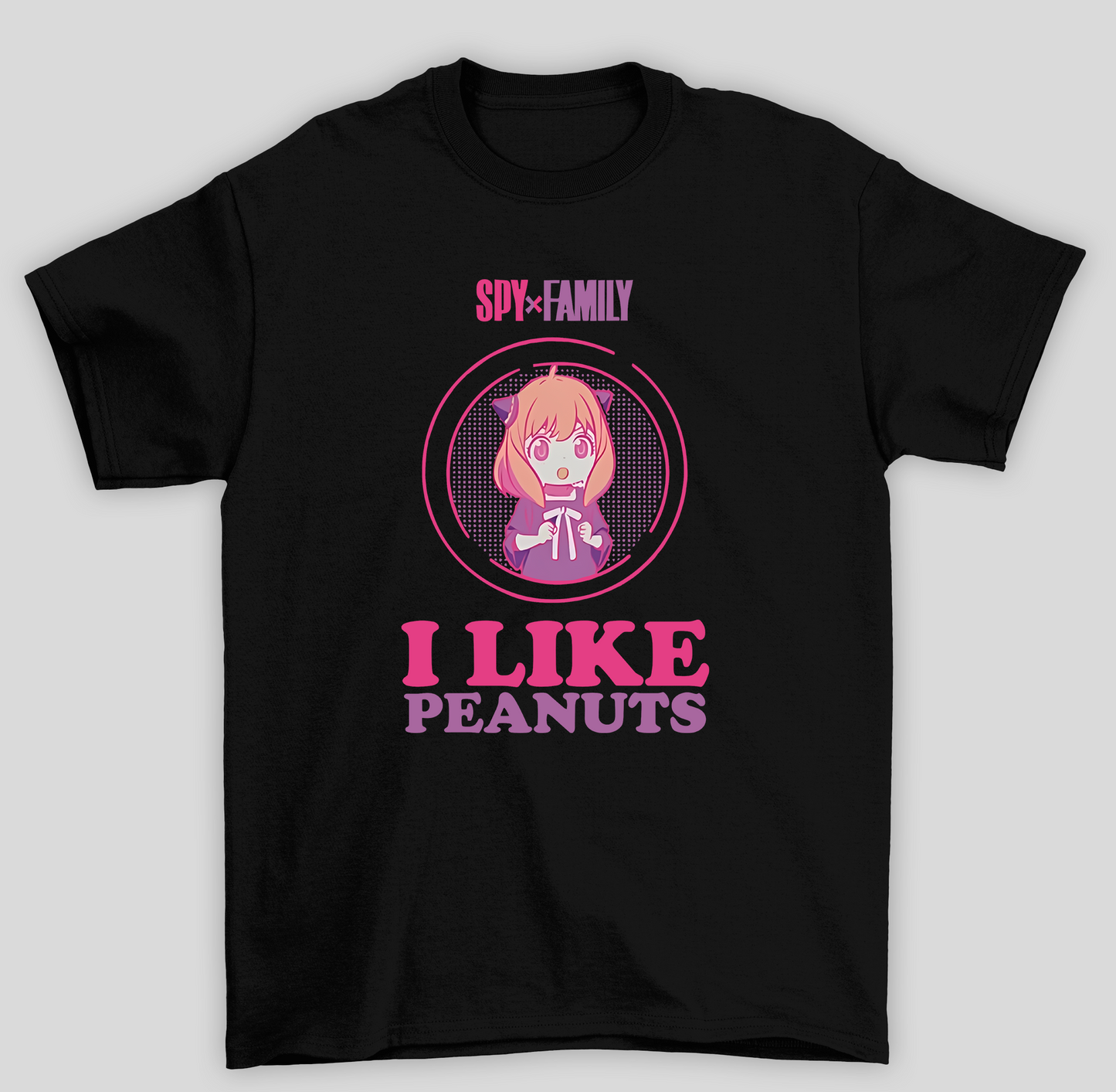 Camiseta Básica Unissex Spy x Family I Like Peanuts Anime