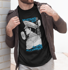 Camiseta Básica Unissex Fullmetal Alchemist 	Roy Mustang I'ts Raining