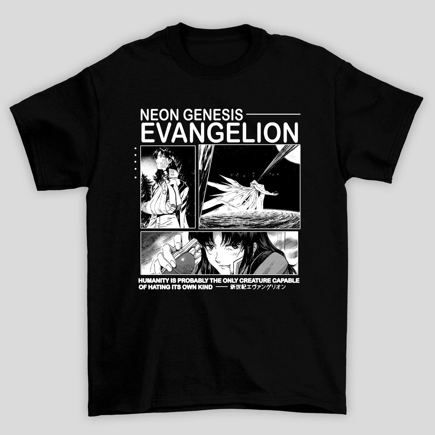 Camiseta Básica Unissex Neon End Genesis Evangelion Misato Katsuragi Japonese Humanity