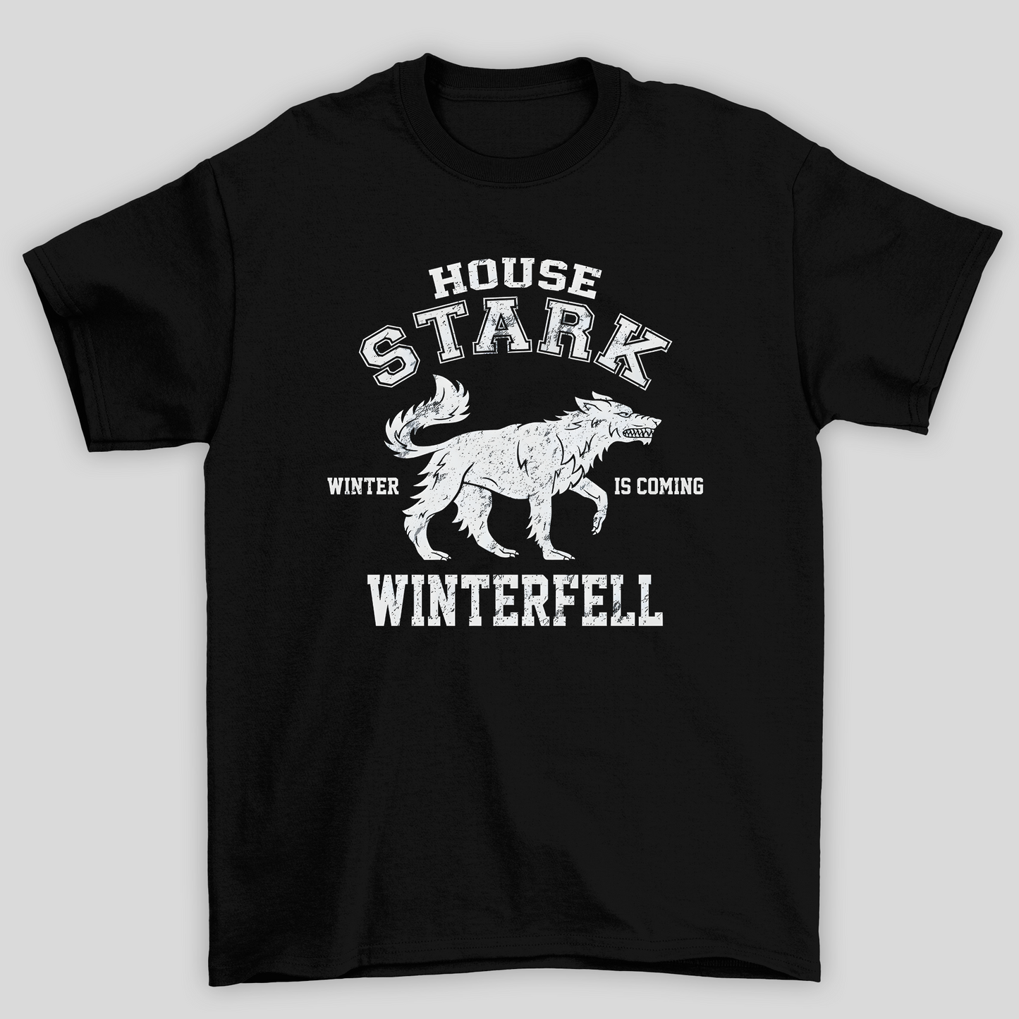 Camiseta Básica Unissex House Stark Lobo Game Of Thrones