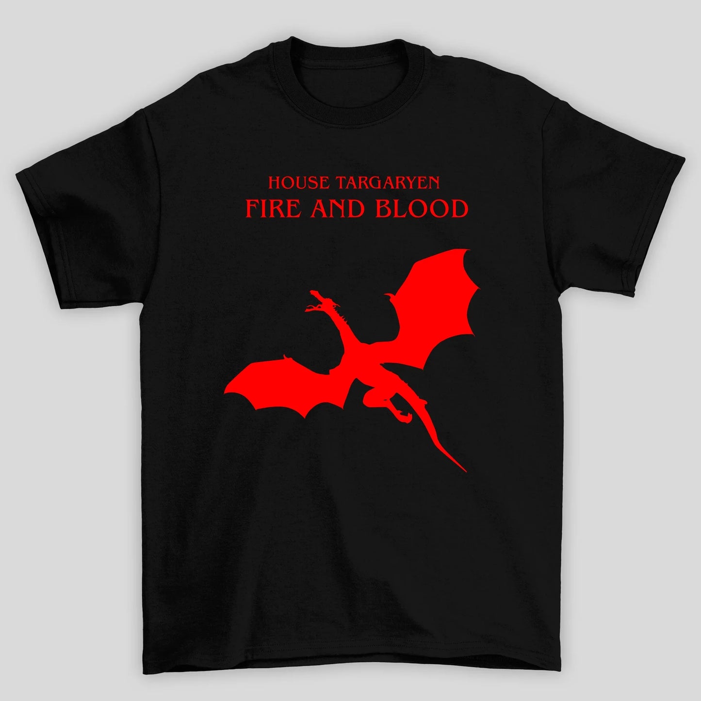 Camiseta Básica Unissex Fire And Blood Dragão Game Of Thrones