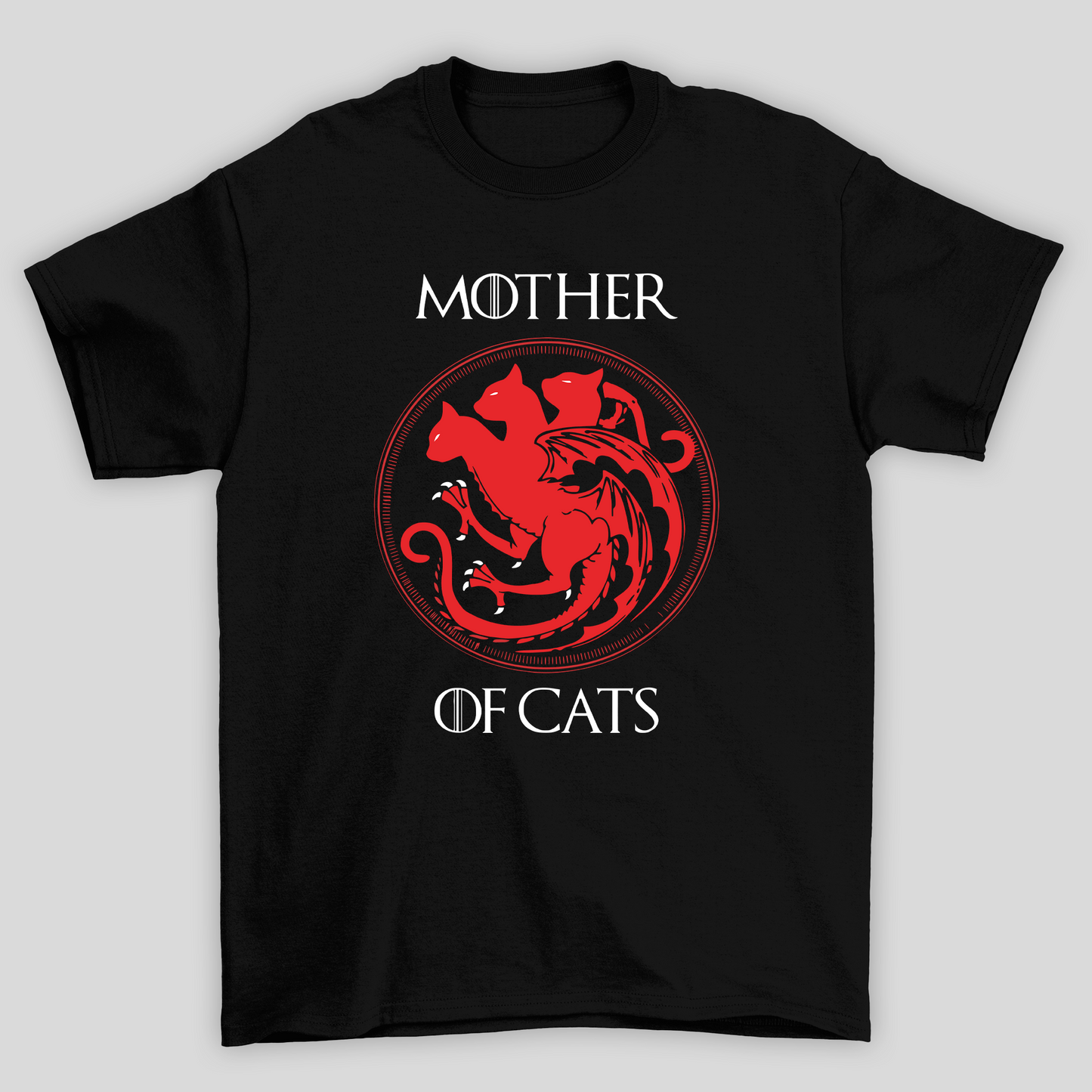 Camiseta Básica Unissex Mother Of Cats Game Of Thrones