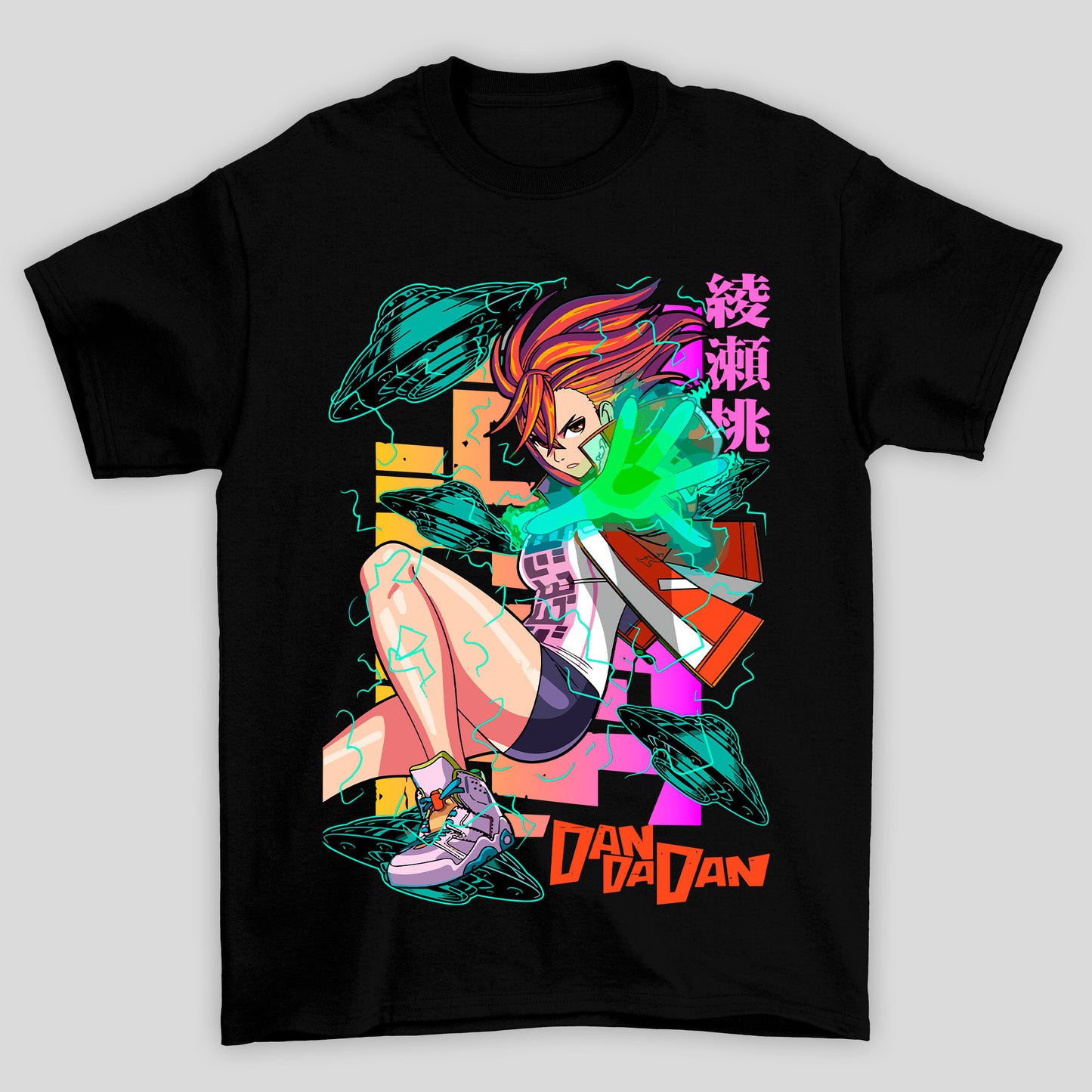 Camiseta Básica Unissex Dandadan Momo Ayase Naves