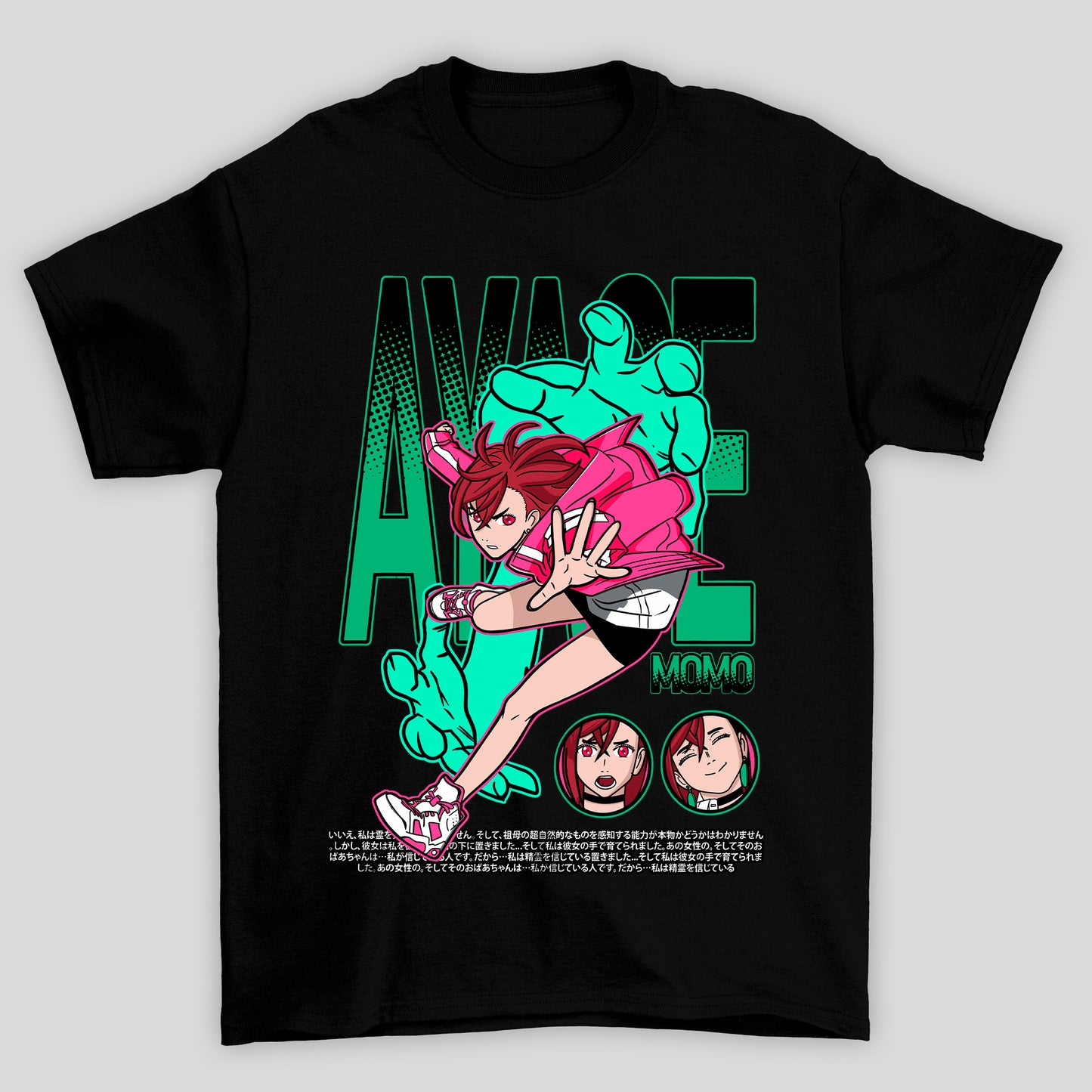 Camiseta Básica Unissex Dandadan Momo Ayase Maos