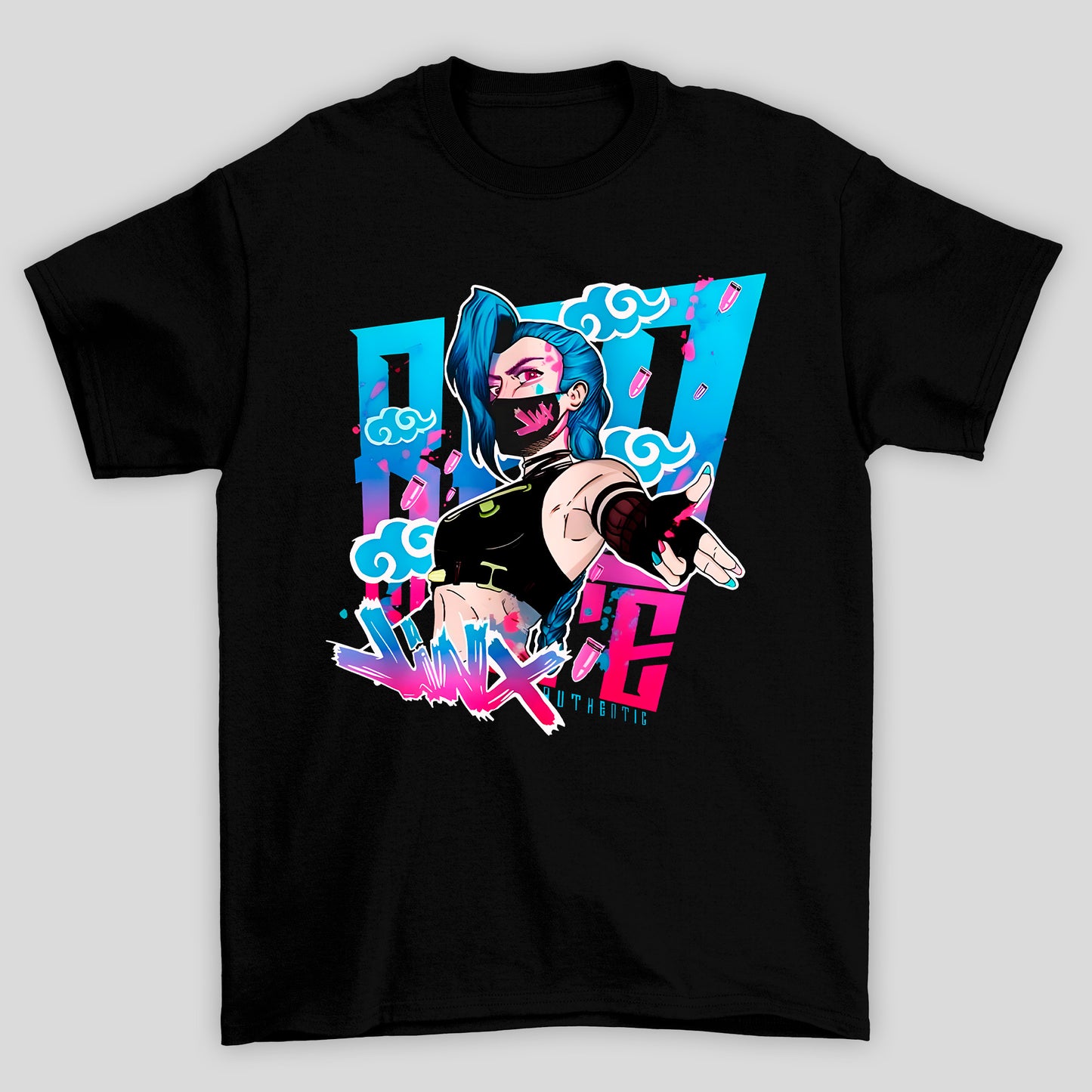 Camiseta Básica Unissex Arcane Jinx Mascara