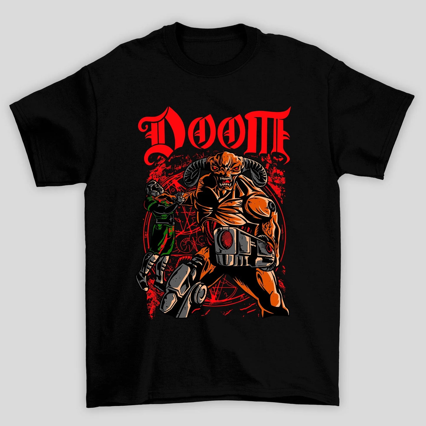 Camiseta Básica Unissex Doom Guy Segurando