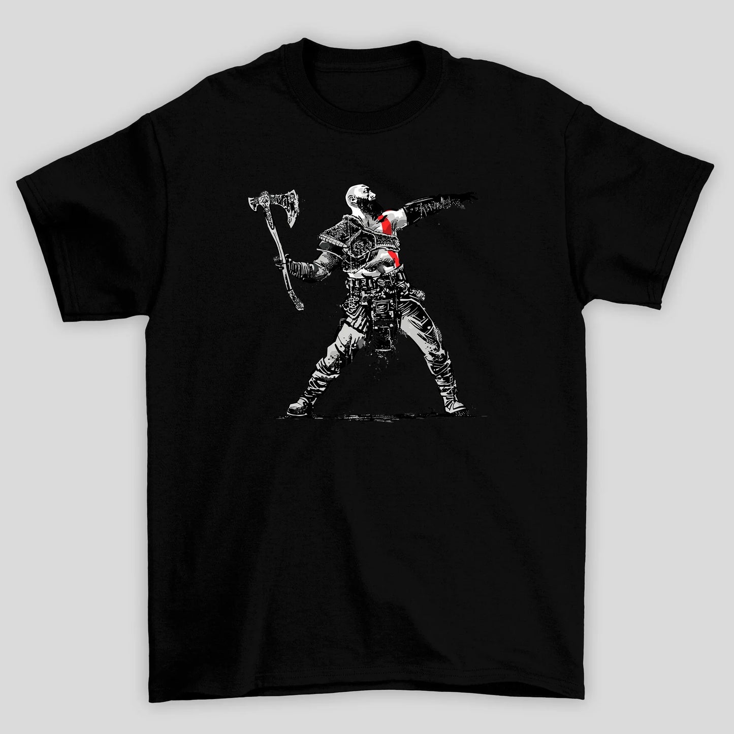 Camiseta Básica Unissex Kratos Rosto Atreus Silhueta God Of War