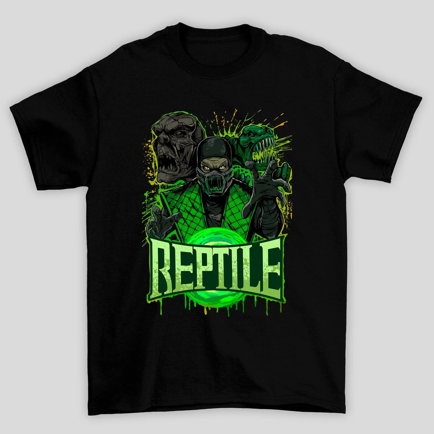 Camiseta Básica Unissex Mortal Kombat Reptile Orb