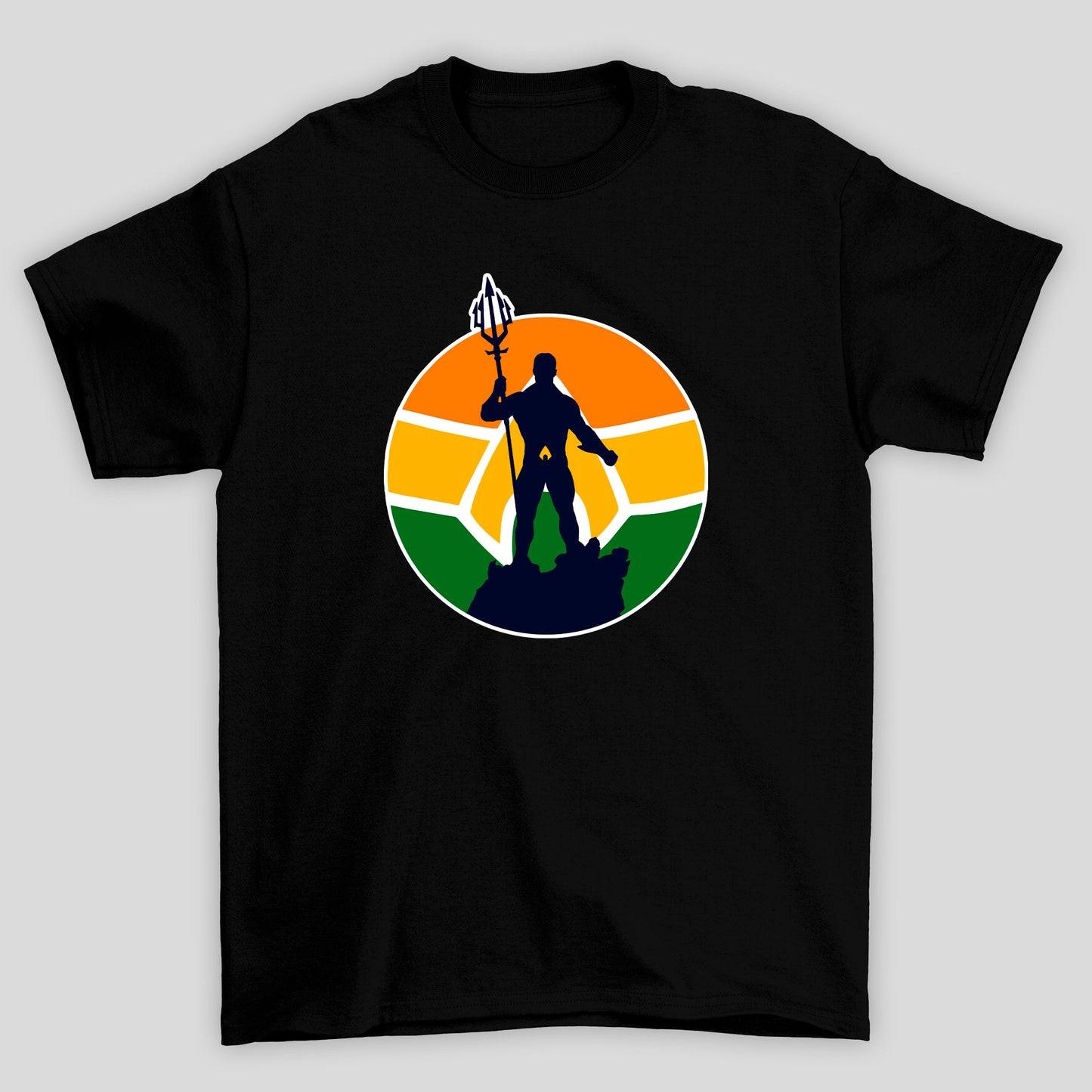 Camiseta Básica Unissex Logo Cinto Silhueta Aquaman