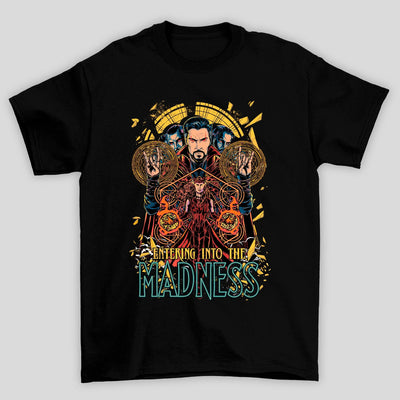 Camiseta Básica Unissex Dr Strange e Feitiçeira Escarlate Madness