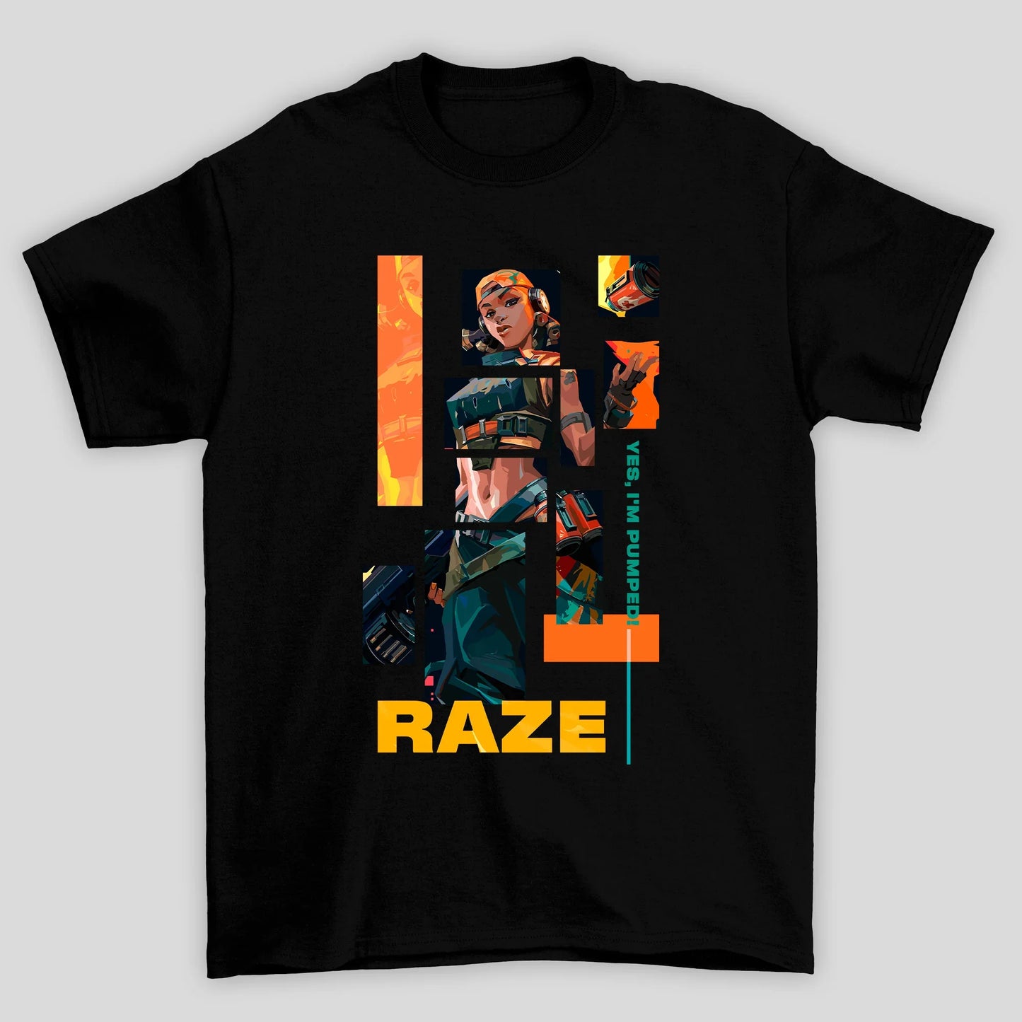 Camiseta Básica Unissex Raze Quadrados Valorant
