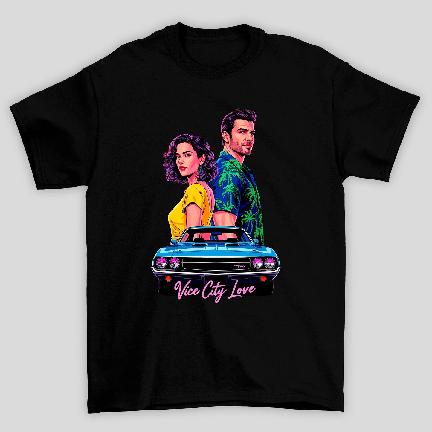Camiseta Básica Unissex GTA Vice City Love