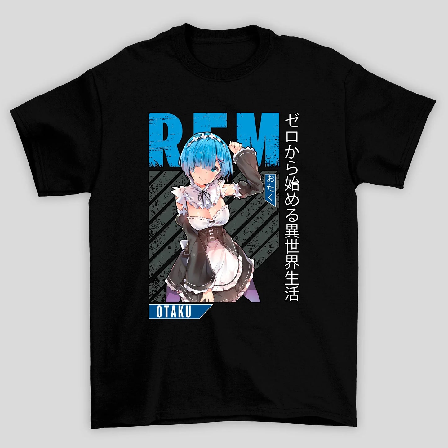 Camiseta Básica Unissex Rem Kanji Otaku Re Zero
