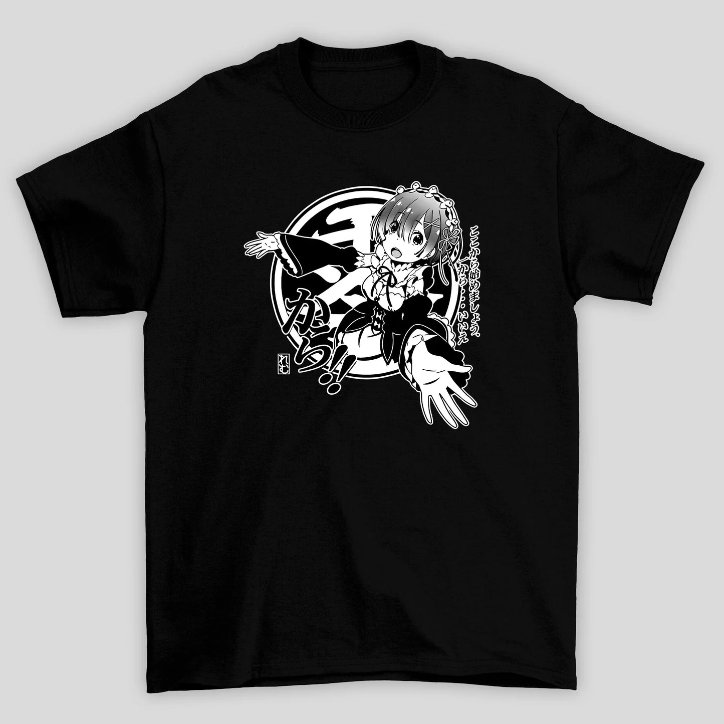 Camiseta Básica Unissex Rem Kanji Circulo Re Zero