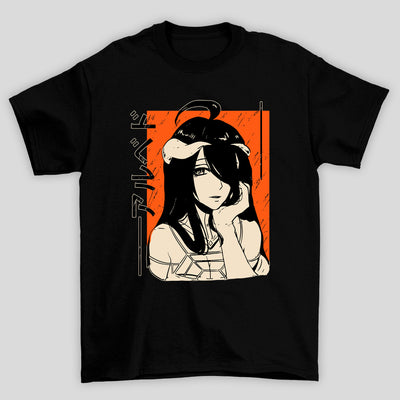 Camiseta Básica Unissex Overlord Albedo Rosto Kanji
