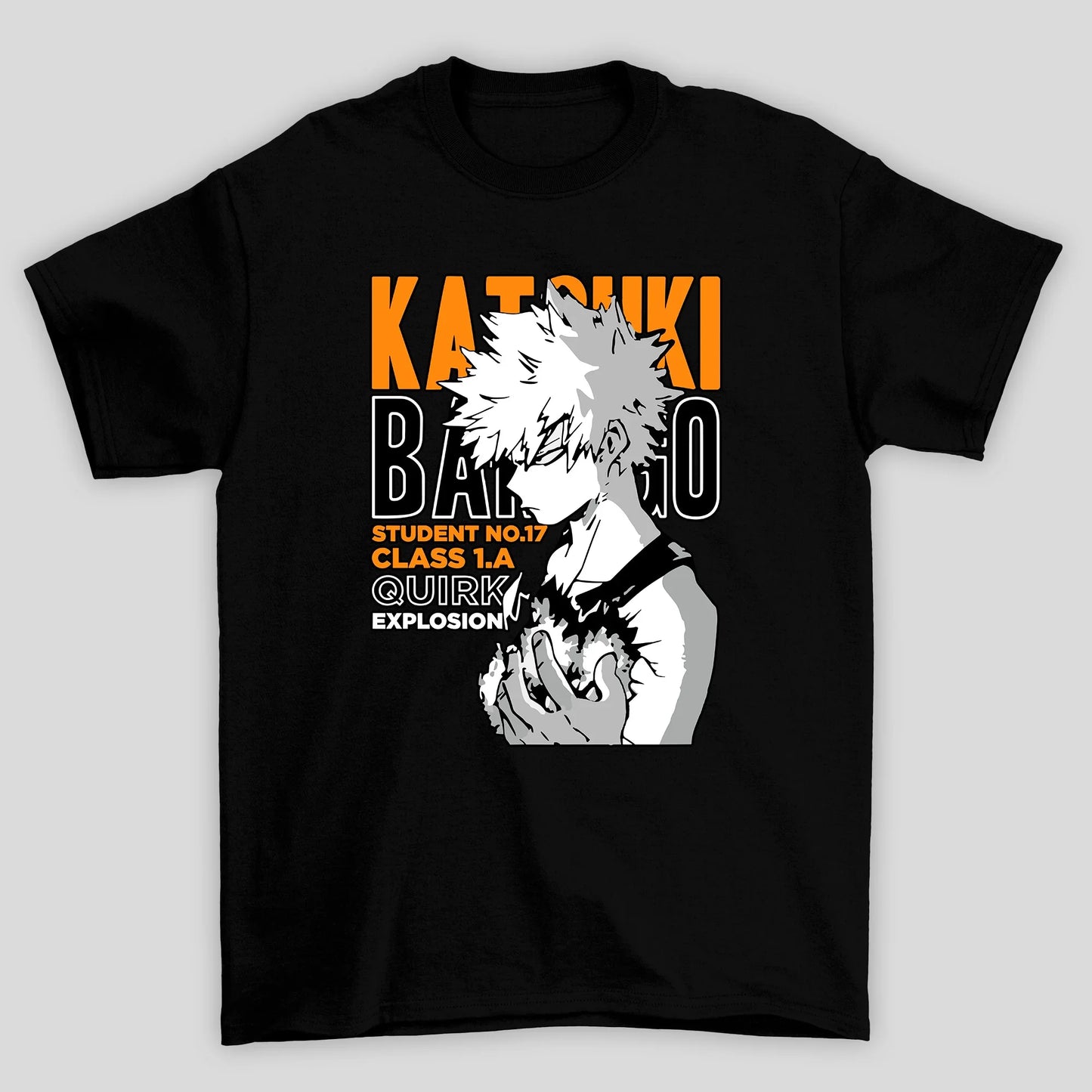 Camiseta Básica Unissex Katski Bakugo Quirk Boku No Hero