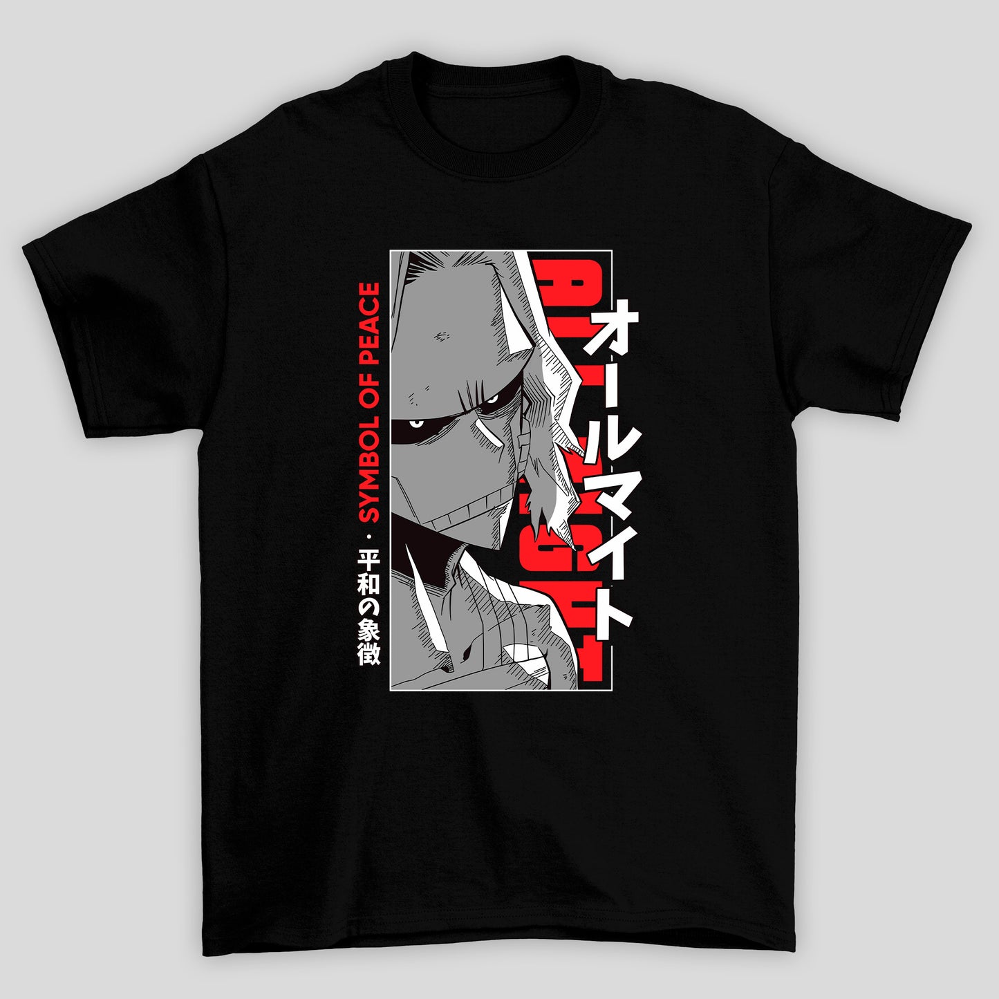 Camiseta Básica Unissex All might Rosto Fraco Boku No Hero