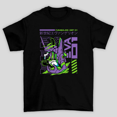 Camiseta Básica Unissex Eva 01 Kanji Evangelion