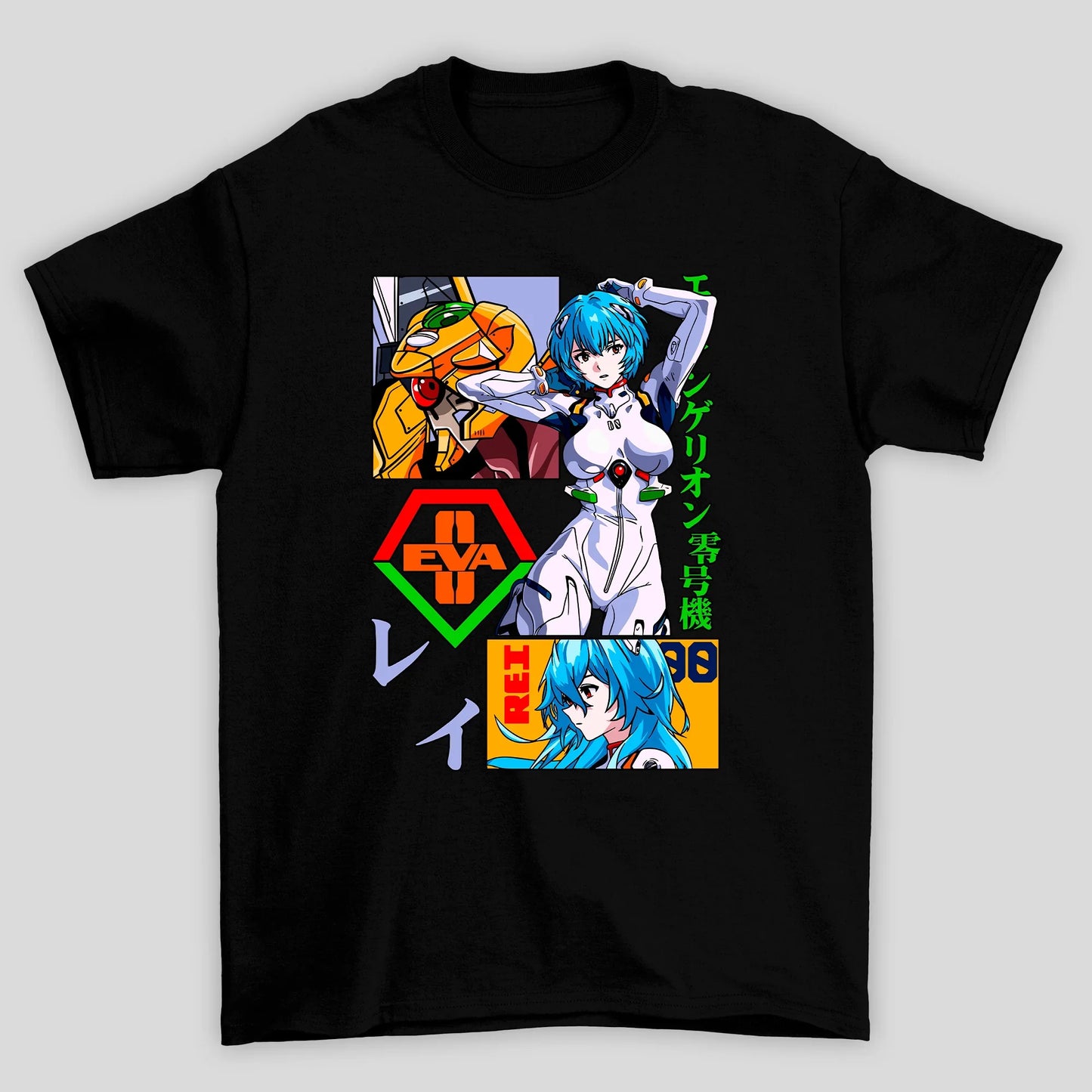 Camiseta Básica Unissex Rei EVA00 Kanji Evangelion