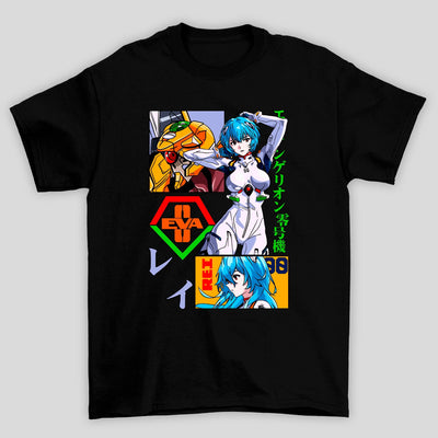 Camiseta Básica Unissex Rei EVA00 Kanji Evangelion