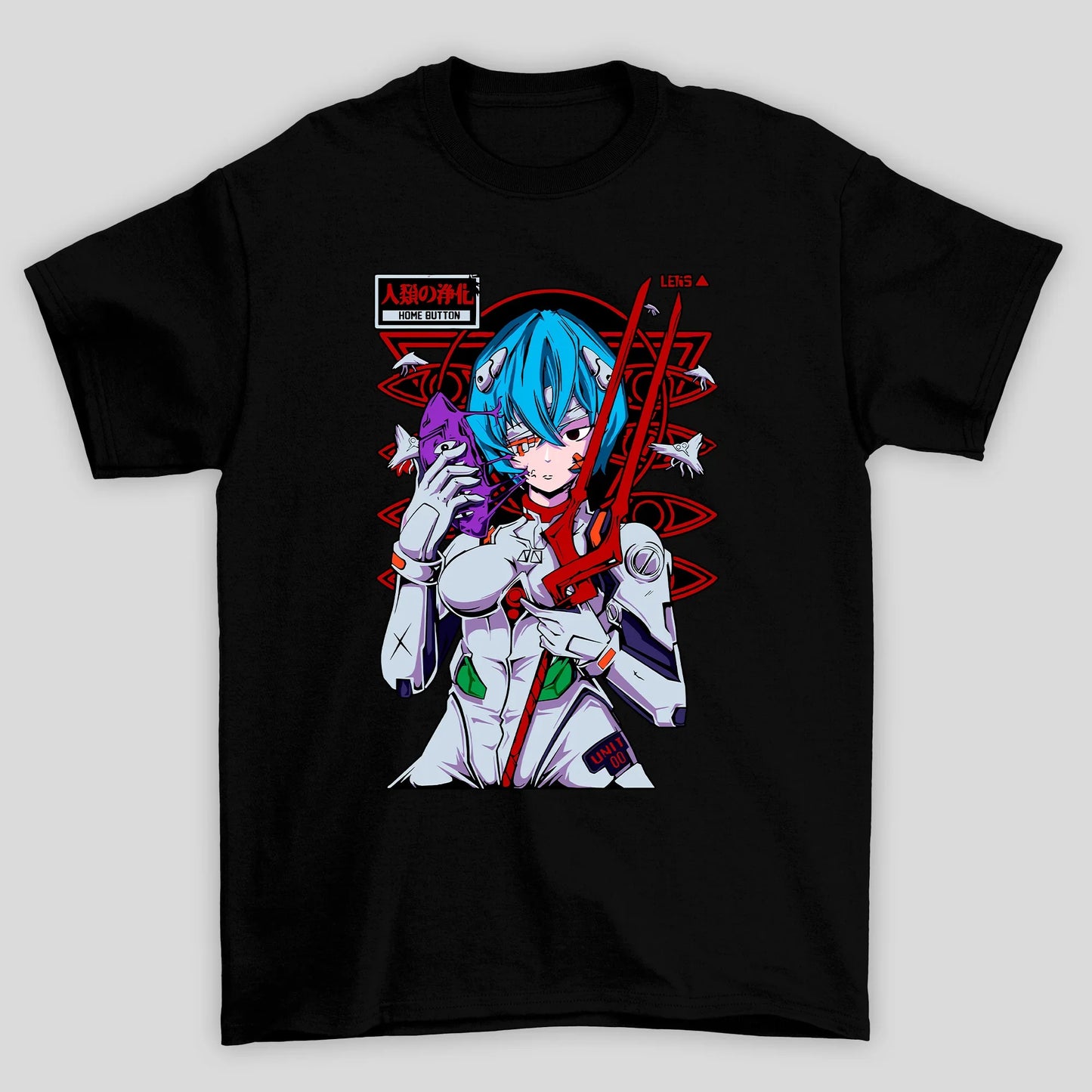 Camiseta Básica Unissex Rei Olhos Evangelion