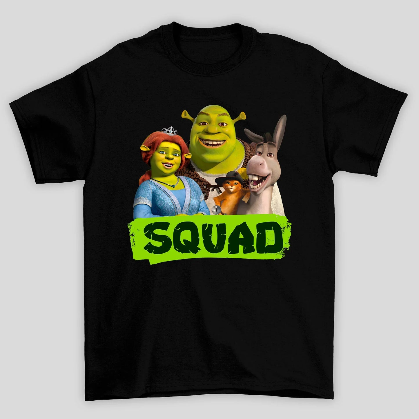Camiseta Básica Unissex Squad Fiona Gato Burro Shrek