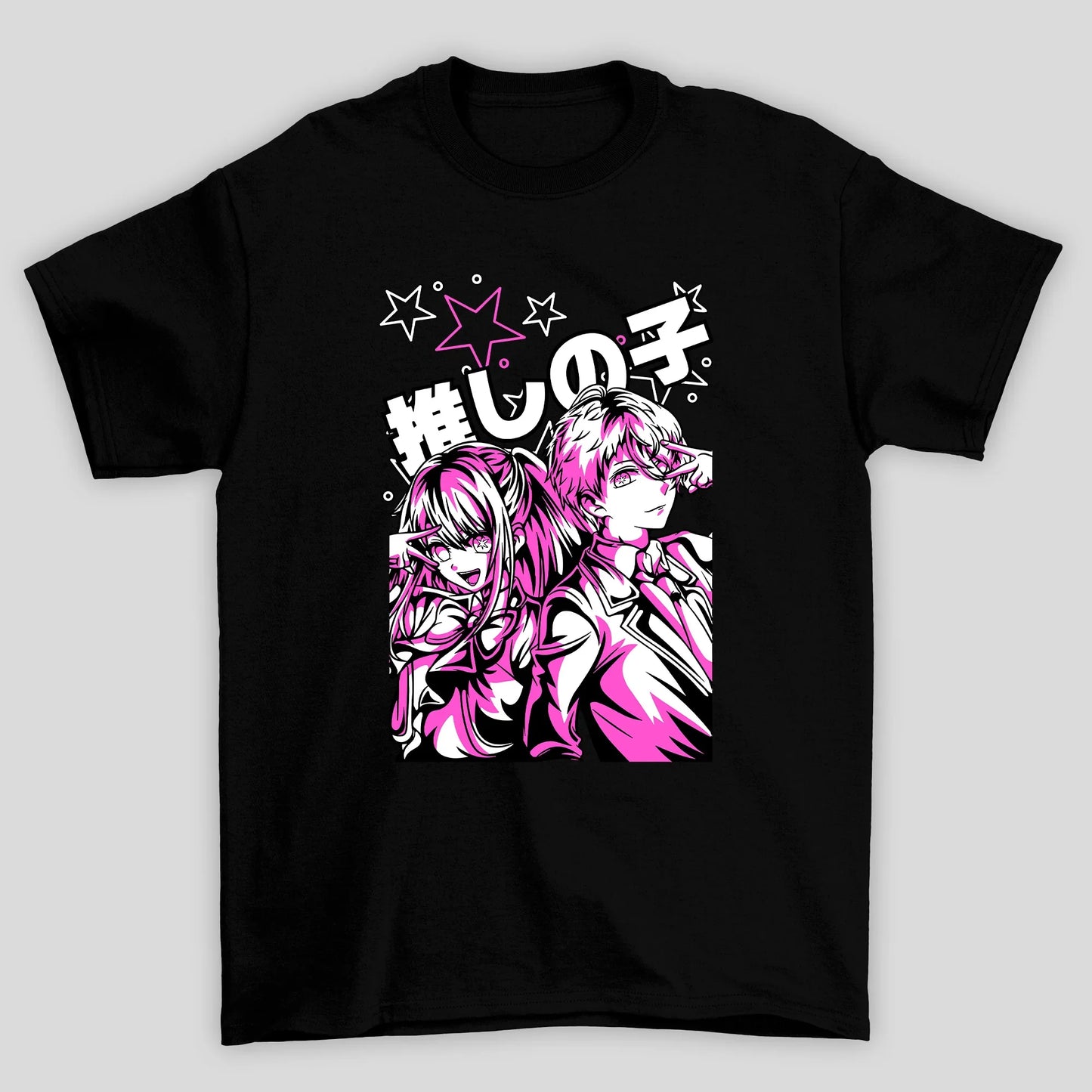 Camiseta Básica Unissex Aqua e Ruby Kanji Oshi No Ko