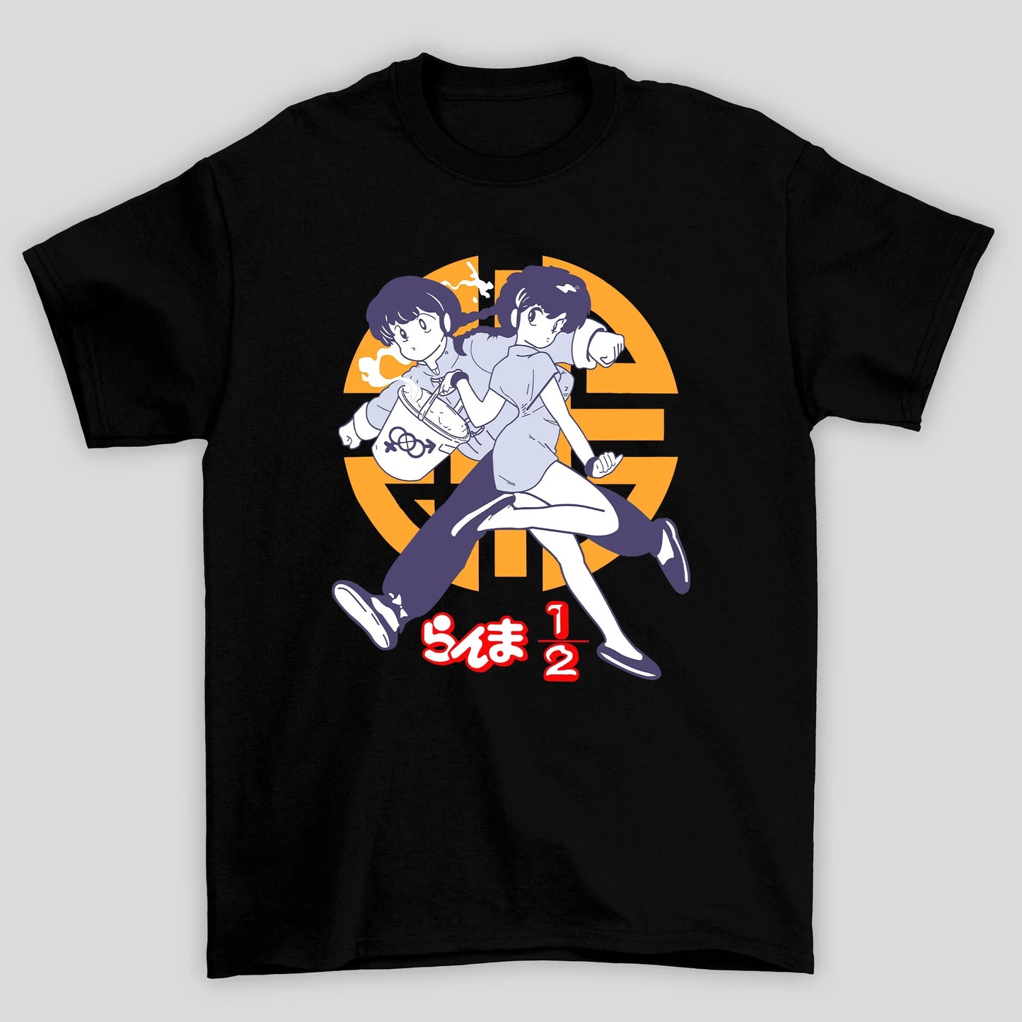 Camiseta Básica Unissex Ranma Saotome Balde Kanji