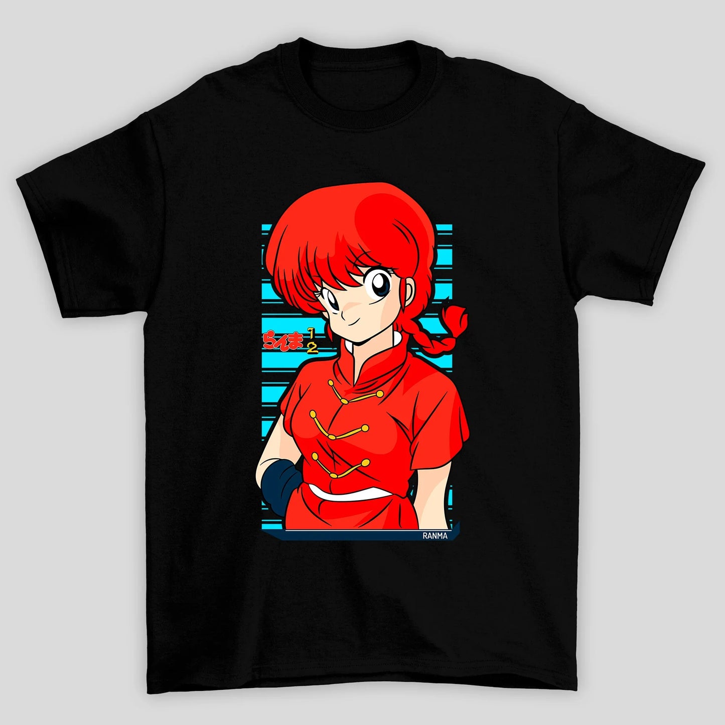 Camiseta Básica Unissex Ranma Saotome Kanji