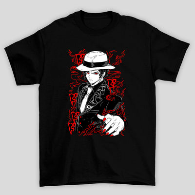 Camiseta Básica Unissex Demon Slayer Muzan Kanji Raios
