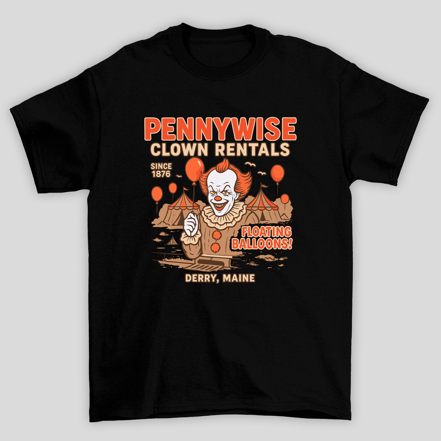 Camiseta Básica Unissex Pennywise Clown Rentals IT A Coisa
