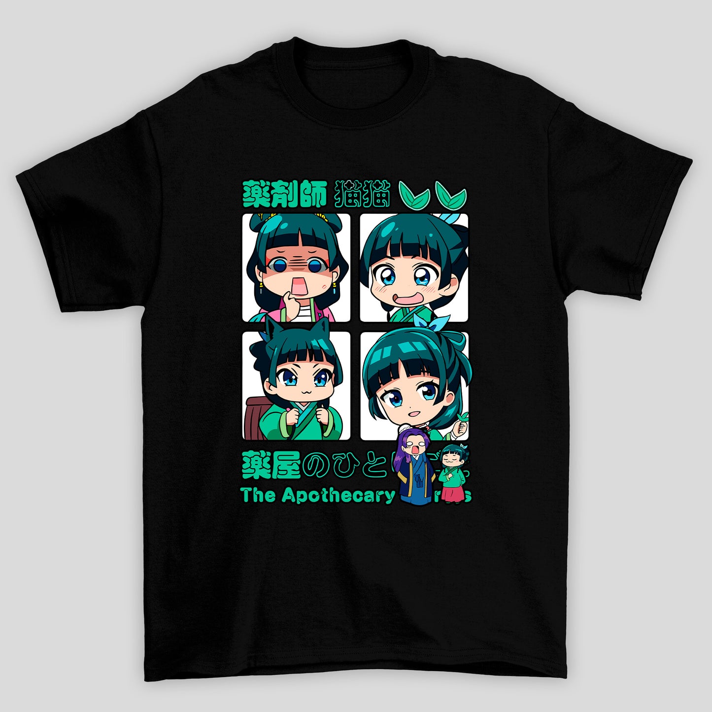 Camiseta Básica Unissex Kanji Chibi The Apothecary Diaries