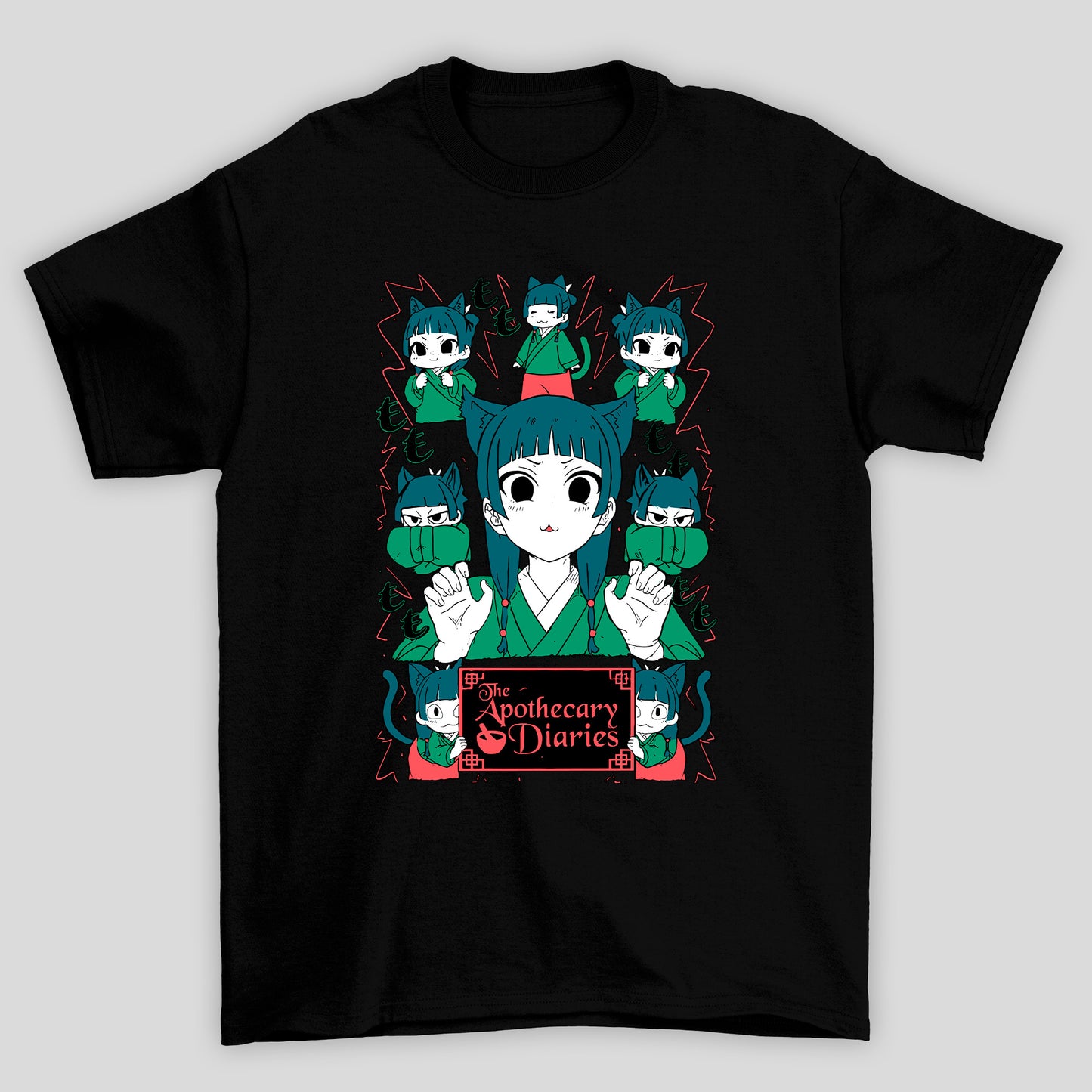 Camiseta Básica Unissex The Apothecary Diaries Maomao Neko Chibi