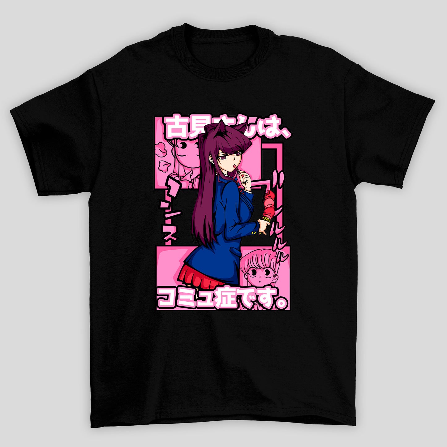 Camiseta Básica Unissex Komi Kanji Sorvete Komi Cants Communicate