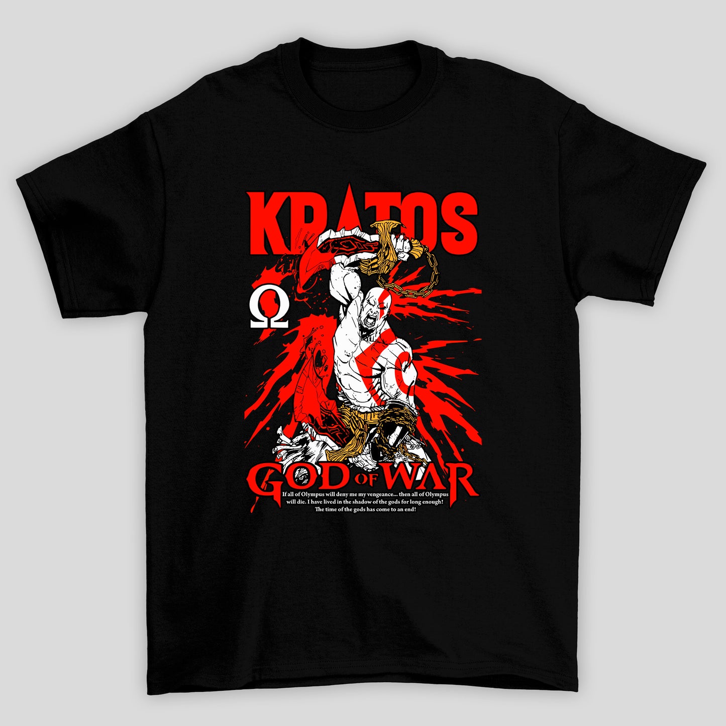 Camiseta Básica Unissex Kratos Classico Blade Os Kaos God Of War