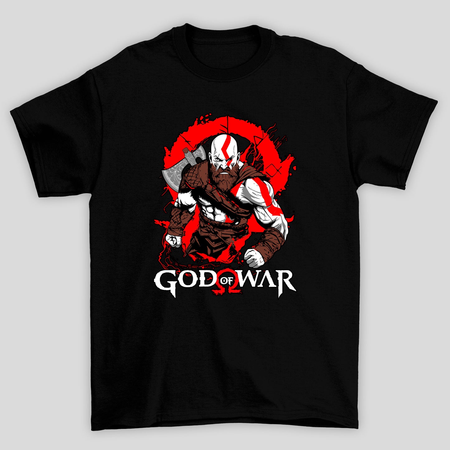 Camiseta Básica Unissex Kratos Omega Runas God Of War
