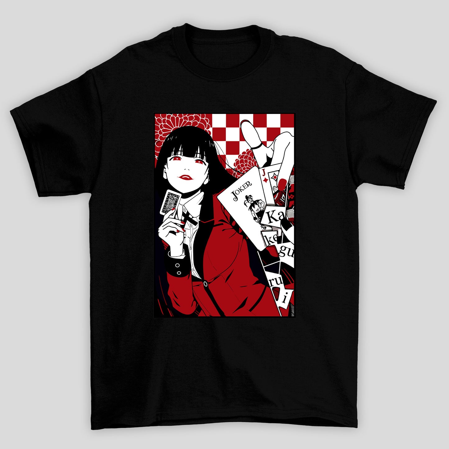 Camiseta Básica Unissex Yumeko Jabami Joker Carta Kakegurui