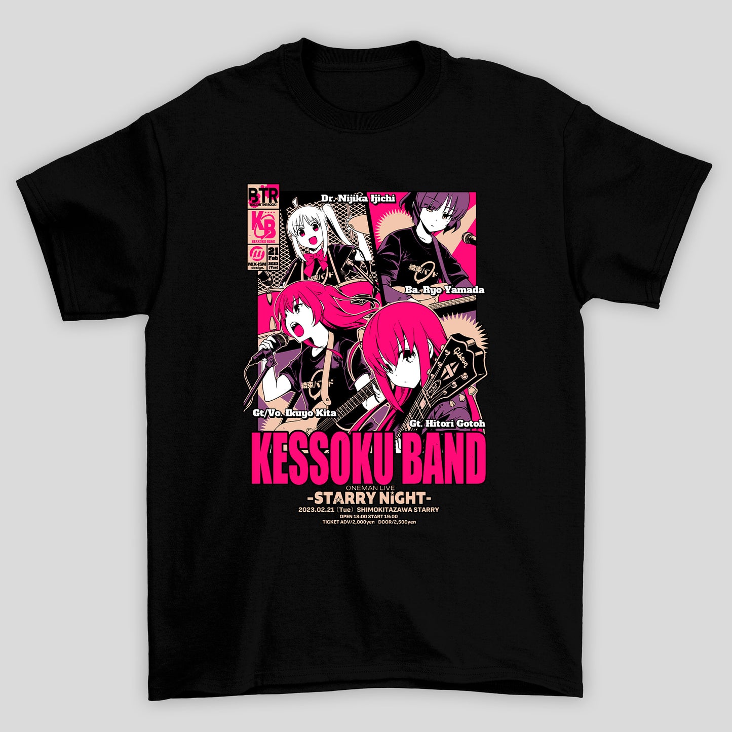 Camiseta Básica Unissex Kessoku Band Poster Show Bocchi The Rock