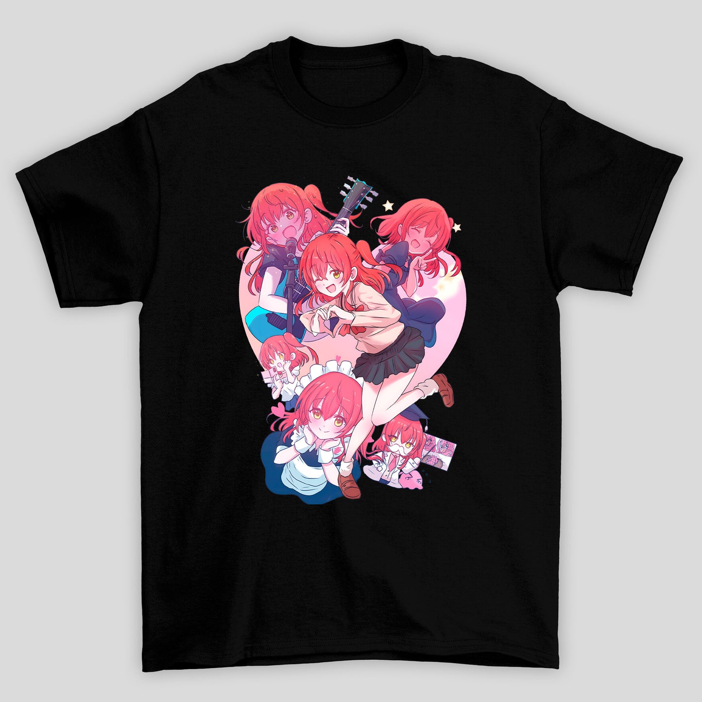 Camiseta Básica Unissex Kita Ikuyo Montagem Bocchi The Rock