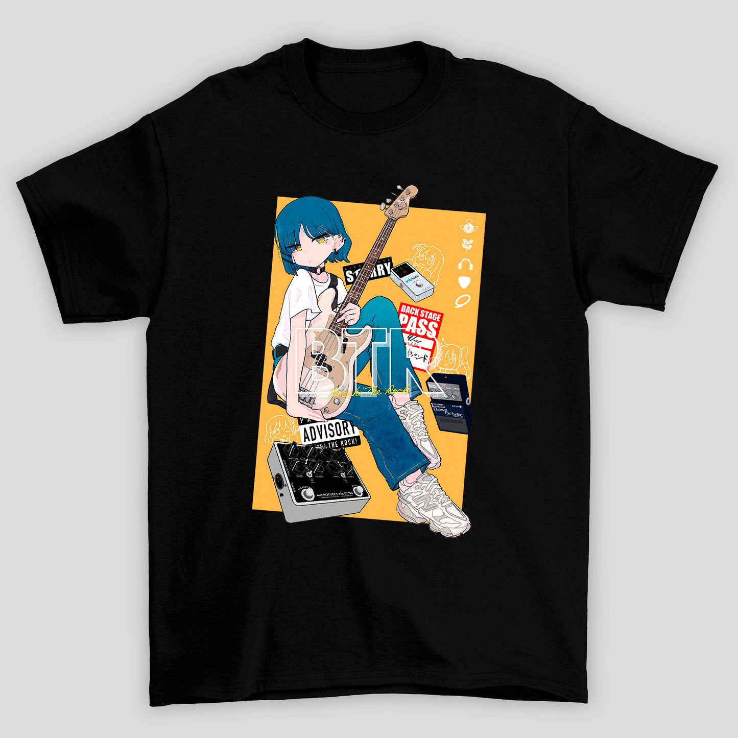 Camiseta Básica Unissex Yamada Ryou Baixo Btr Bocchi The Rock
